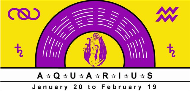 Aquarius Symbol with planetary rulership of Saturn