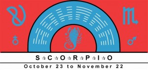 Scorpio Symbol with planetary rulership of Mars